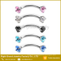 3mm Gem Internally Threaded Eyebrow Ring Body Jewelry